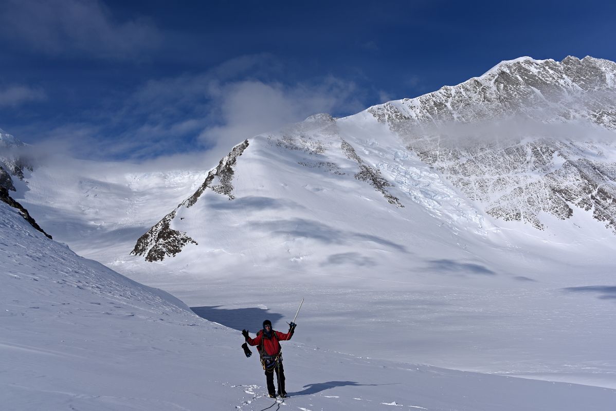 14A Jerome Ryan With Branscomb Glacier, The Way To High Camp And Branscomb Peak On Day 5 At Mount Vinson Low Camp